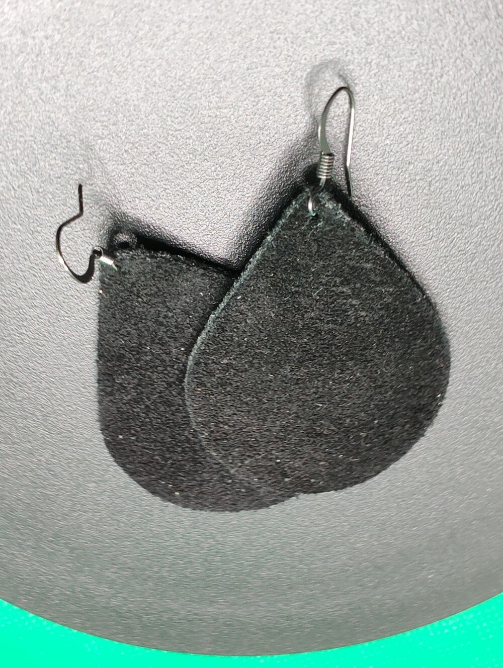 Classic Black Teardrop Felt Dangle Earrings